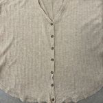 Urban Outfitters Out from Under UO Jojo Waffle Knit V-Neck Button Thermal Oversized Top XS Beige Photo 2