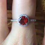 Natural Hessonite Garnet Sterling Silver Ring Size 9 Red Photo 0