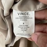 Vince Lamb Leather Faux Wrap Midi in Marzipan Beige Suede Leather Skirt… Photo 4