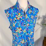 IBKUL Estela Zip Mock Neck Sleeveless – Multi Floral Golf/Tennis Dress Sz L 🧡 Blue Size L Photo 3
