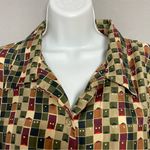 Vintage Blouse DIY Crop Top‎ Block Pattern Long Sleeve Funky Button Photo 7