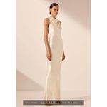 Shona joy NWT La Lune High Neck Bias Maxi Dress Cream Size 8 Sleeveless Formal Photo 2