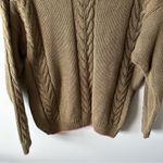 Vintage Casual Corner Preppy Cable Knit Tennis Sweater Olive Pink Women’s M Green Size M Photo 5
