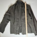 Eileen Fisher  Linen Blend Open Front Drape Cardigan Jacket‎ Size S Olive Green Photo 9