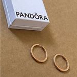 Pandora  Rose Gold Plated Moments Charm Hoop Earrings  Photo 2