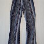 New Look  Blue Multi Color Bell Bottoms pants women’s size medium boho paisley Photo 4