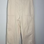 Free People  Sunday Skies Wide Leg Sailor Pants Back Buckle Ecru Size 12 Photo 0