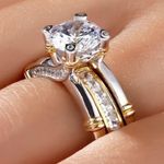 JEULIA two tone round cut silver ring set ✨ Photo 2