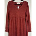 Loft Women's M Rust Sparkle Long Sleeve Babydoll Dress Christmas Holidays Cheer Photo 11