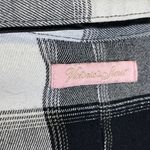 Victoria's Secret  Flannel Romper Black White Buffalo Plaid Pajamas Size XS  Photo 7