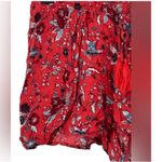 American Eagle Red Blue Floral Flutter Hem Pull-On Shorts Size M Casual Photo 3