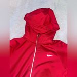 Nike Hooded 1/2 Zip Red Dri Fit Running Pullover sz S Photo 4
