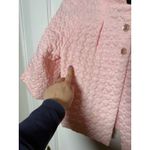 Vintage 40s/50s Barbizon Pastel Pink Quilted Flower Embroidered Bed Jacket Small Photo 3