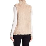 Love Token NEW  Genuine Rabbit Fur Color Latte Winter Holiday Cozy Vest Size L Photo 3