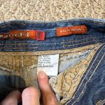 Mudd Vtg  Long Y2K Frayed Raw Bottom Hem Women's Blue Denim Jeans Skirt 90s Sz 0 Photo 6