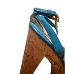 Prada  Teal Patent Leather Cork Heels Sz. 38 (US 7) Photo 6