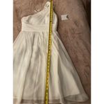 Donna Morgan NWT  One Shoulder Chiffon Pleated Dress Off White Size 4 Photo 4