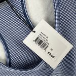 Bandier  Front Row Bra Navy‎ Gingham Scoop Neck Racerback Sports Photo 3