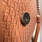 Signature Orange Faux Leather Woven Crossbody Purse Photo 4