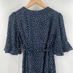 Princess Polly  Wrap Dress Size 4 Navy Dots Evas Garden Spotted Wedding Event Photo 5