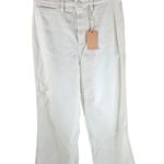 Quince Womens Organic Stretch Cotton Twill Wide-Leg Crop Pant White 32 Photo 1