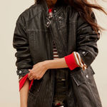 We The Free Black Vegan Leather Jacket Size S Photo 0