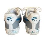 Nike  Air Force 1 White With Blue Splatter Low Air Force Womens Size 7 Photo 8
