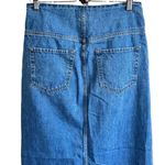 Frame Sea Cut Off Waist Maxi Jean Denim Skirt Raw Hem Blue Front Slit 26 Photo 6