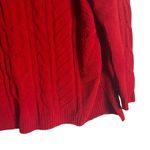 J.Jill  Red Chenille Cable Knit Long Sleeve Crewneck Pullover Sweater Size SP Photo 5