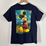 Disney  Mickey Mouse Starry Night Painted Graphic T-Shirt Size M Photo 0