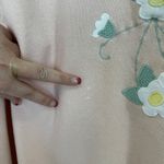 Jerzees VTG Collared Embroidered Flower Sweatshirt XL 46 Cottagecore Grannycore Photo 3