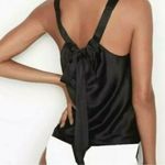 Victoria's Secret Victoria’s Secret Black Satin Bow Back Tank Photo 1