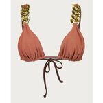 SAME Bikini SET Gold Chain Burnt Sienna Triangle Top Size S and bottoms Size M Photo 10