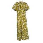 Anthropologie  Somerset Jumpsuit Yellow Chartreuse Floral Cotton XS Photo 4
