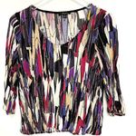 Ella Moss  Stained Glass 3/4 Sleeve Top Graphic Art Print Size Medium Photo 0