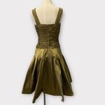 Tadashi Collection Bronze Metallic Fit & Flare Ruched Taffeta Formal Dress Sz 2 Brown Photo 5