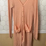 Free People  Beach Peach Bonita Ribbed Cardigan Dress Cover-up - Size - Medium Photo 0