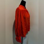 frame denim  Tomoto Red Silk Mandarin Collar Wide Cuff Swing Blouse XS Photo 2