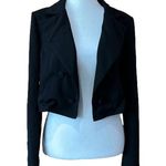 SheIn Open Front Cropped Blazer Women’s Sz 6 Long Sleeve Black Jacket Photo 0