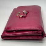 Prada Saffiano Leather Long Wallet w/ Bow - Peonia - Preowned Photo 3