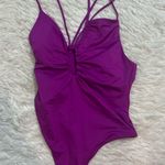 ZARA ruched magenta swimsuit Photo 2