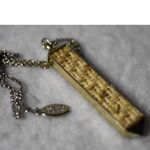 Ann Taylor  Double Sided Lt/Dk Brown Woven Bamboo 32" Silver Tone Necklace Photo 4