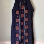 THML  Anthropologies S Womens Blue Halter Embroidered Spring Dress Photo 2