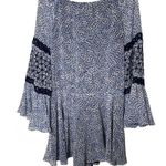 Alexis  LANELLE PRINTED LONG-SLEEVE MINI DRESS IN BLUE sz M Photo 5