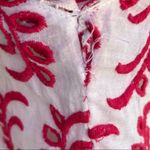 Anthropologie  Vanessa Virginia Embroidered White and Pink Cotton Eyelet Top S Photo 5