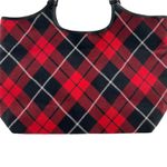 Victoria's Secret VICTORIAS SECRET New Red/BlackTartan Plaid Magnetic Closure Shoulder Tote Bag Photo 5