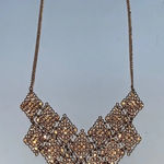 Charming Charlie Rose Gold Rhinestone Statement Necklace Sparkle Diamond Photo 0