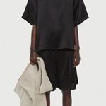 By Malene Birger Blouse Pilavis Satin Top Black Women EU 38 US 8 Boxy NEW $350 Size M Photo 1