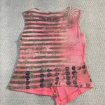 Boho Chic Sleeveless Graphic Military Print Tank Top Size M Pink Size M Photo 1