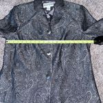 appleseed's Appleseed’s Women’s Grey Paisley Print 3 Button Down Sz 14 Photo 5